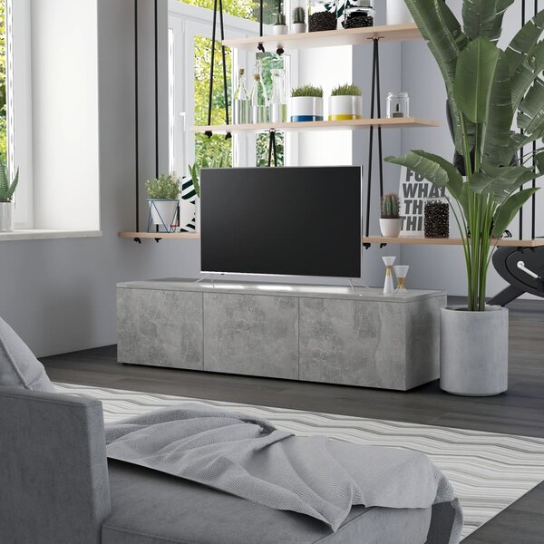 TV Cabinet Concrete Grey 120x34x30 cm Engineered Wood