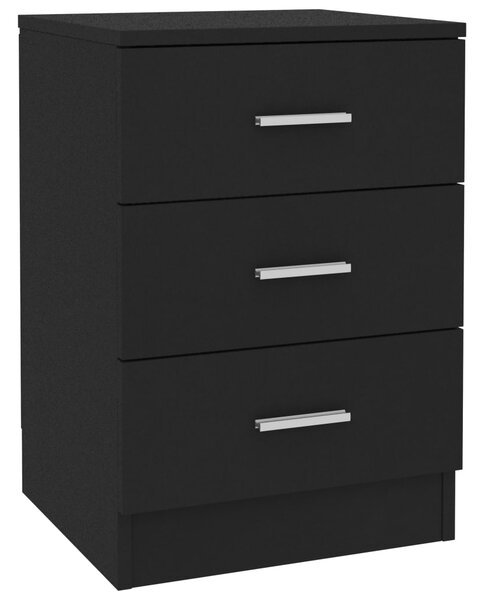 Bedside Cabinet Black 38x35x56 cm Engineered Wood