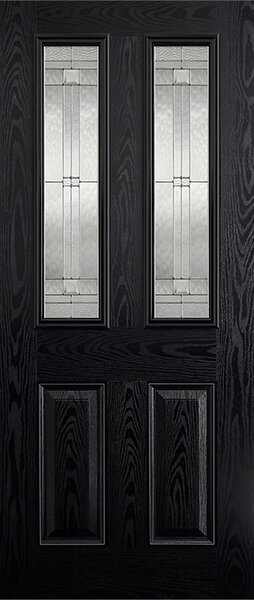 Malton External Glazed Black GRP 2 Lite Door - 838 x 1981mm