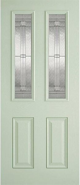 Malton External Glazed Light Green GRP 2 Lite Door - 813 x 2032mm