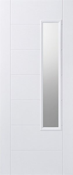 Newbury External Glazed White GRP 1 Lite Door - 838 x 1981mm