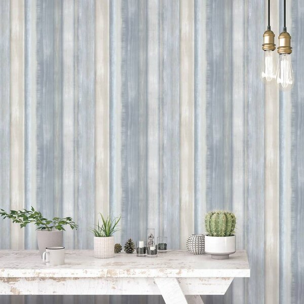Noordwand Evergreen Wallpaper Gradient Stripes Blue