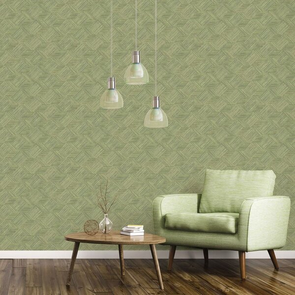 Noordwand Evergreen Wallpaper Wicker Natural Green