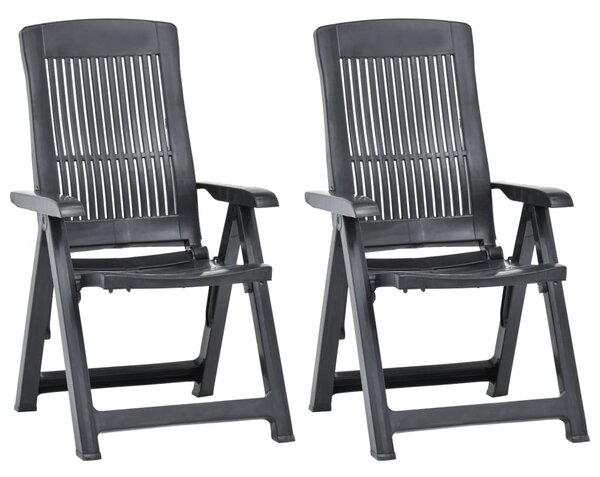 Garden Reclining Chairs 2 pcs Plastic Anthracite
