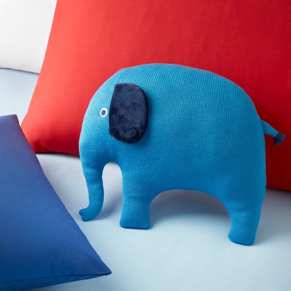 Elements Ezra Elephant 3D Cushion Light Blue