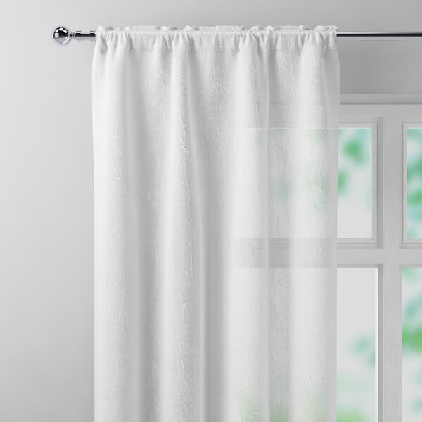 Crushed White Slot Top Single Voile Panel White