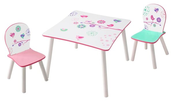Worlds Apart 3 Piece Table and Chairs Set Birds