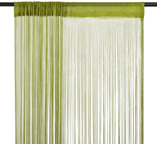 String Curtains 2 pcs 100x250 cm Green