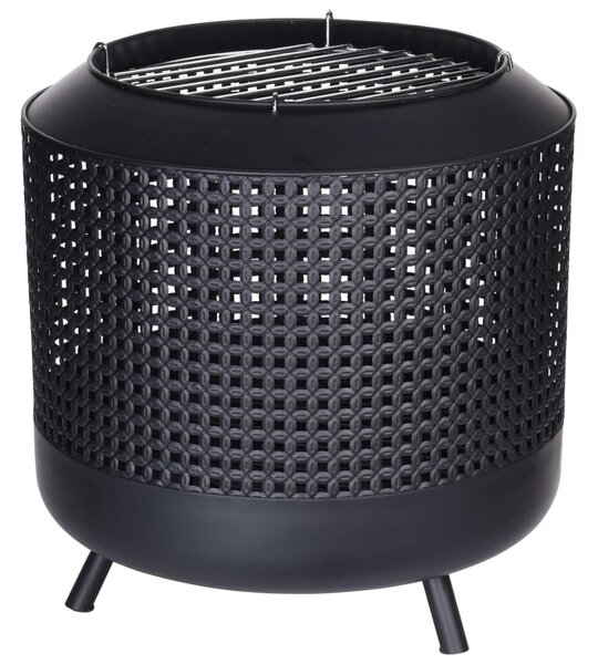 ProGarden Fire Basket With BBQ Grid 50x51 cm Black