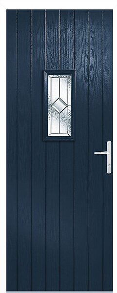 Speedwell - Glazed - Blue - White Frame Exterior Door - Right Hand - 2030 x 890 x 70mm