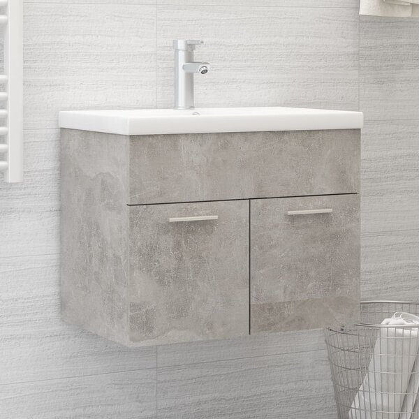 Sink Cabinet Concrete Grey 60x38.5x46 cm Engineered Wood