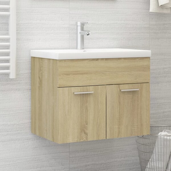 Sink Cabinet Sonoma Oak 60x38.5x46 cm Engineered Wood
