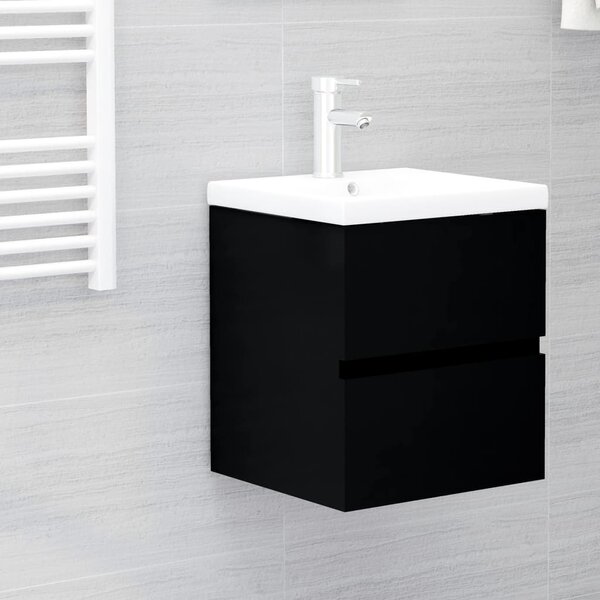 Sink Cabinet Black 41x38.5x45 cm Engineered Wood
