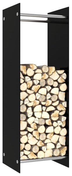 Firewood Rack Black 40x35x120 cm Glass