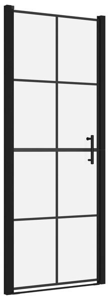 Shower Door Tempered Glass 91x195 cm Black