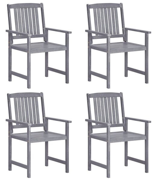 Garden Chairs 4 pcs Solid Acacia Wood Grey