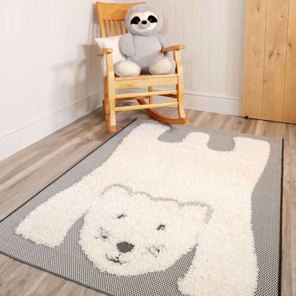 Grey Cream Kids Polar Bear Rug - Moloko - 80cm x 150cm