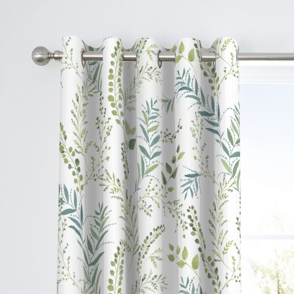Fusion Fernworthy Green Eyelet Curtains Green, White and Blue