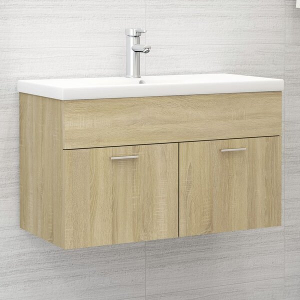 Sink Cabinet Sonoma Oak 80x38.5x46 cm Engineered Wood