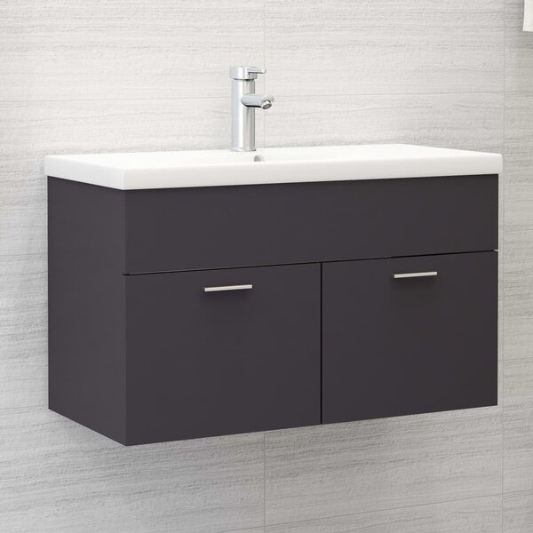 Sink Cabinet Grey 80x38.5x46 cm Engineered Wood