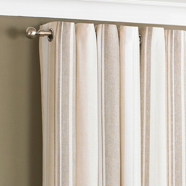 Broadway Coffee Eyelet Curtains Brown, Blush and White