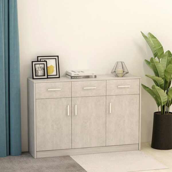 Sideboard Concrete Grey 110x30x75 cm Engineered Wood