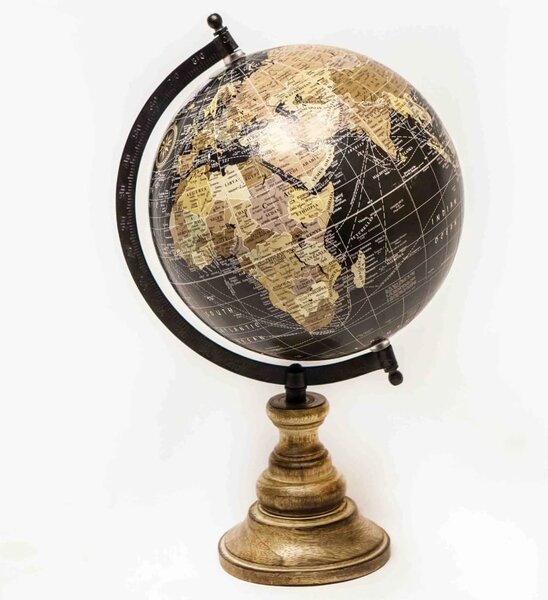 Gifts Amsterdam World Globe Black 20cm
