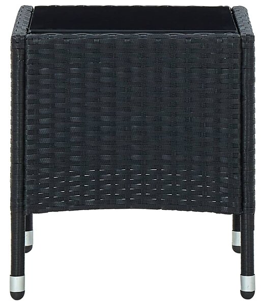 Garden Table Black 40x40x45 cm Poly Rattan