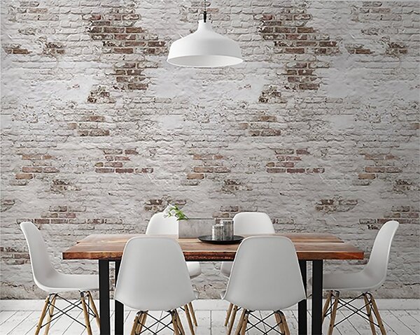 Grandeco Bricks Light Grey Digital Wallpaper Mural