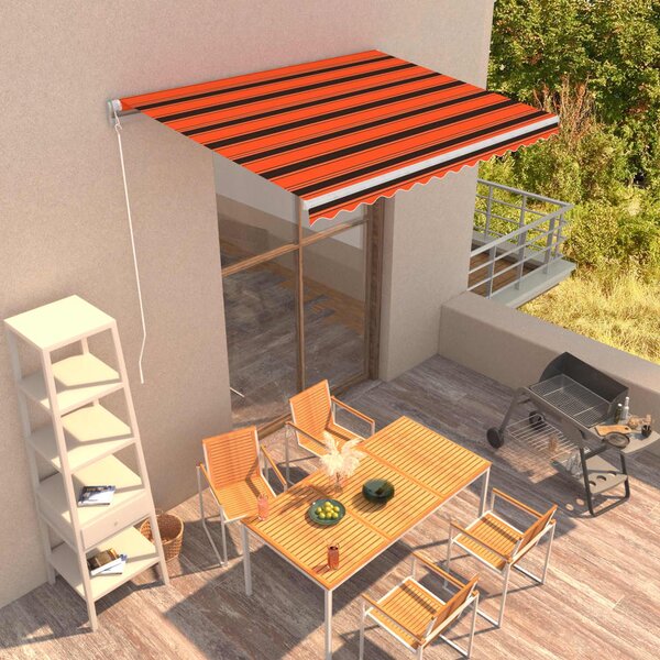 Manual Retractable Awning 350x250 cm Orange and Brown