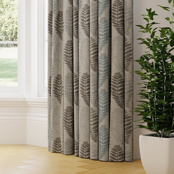 Ancona Made to Measure Curtains Blue/Brown