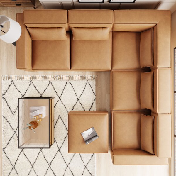 Modular Arne Tan Corner Sofa with Footstool Tan