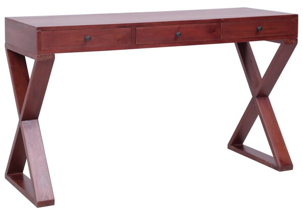 Computer Desk Brown 132x47x77 cm Solid Mahogany Wood