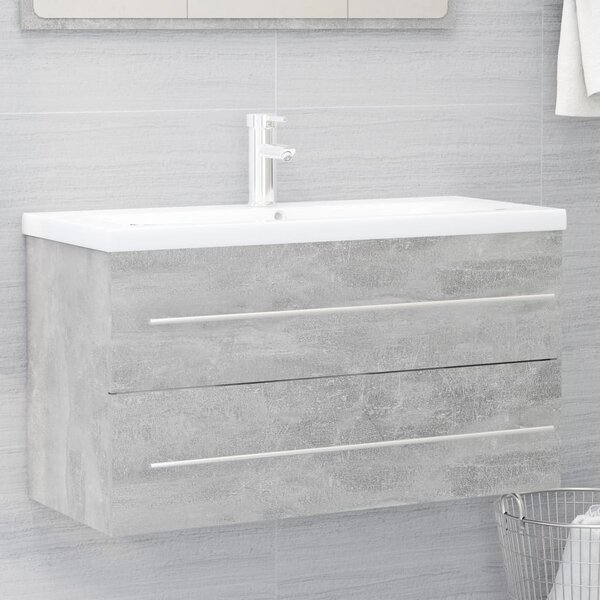 Sink Cabinet Concrete Grey 90x38.5x48 cm Engineered Wood