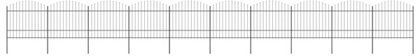 Garden Fence with Spear Top Steel (1.5-1.75)x17 m Black