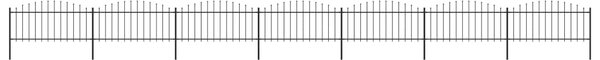Garden Fence with Spear Top Steel (0.5-0.75)x11.9 m Black