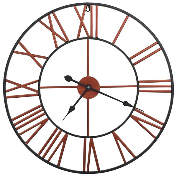 Wall Clock Metal 58 cm Red