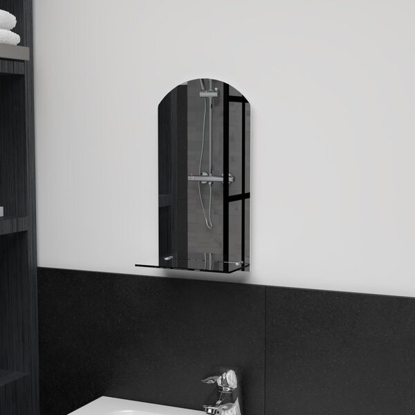 Wall Mirror with Shelf 20x40 cm Tempered Glass