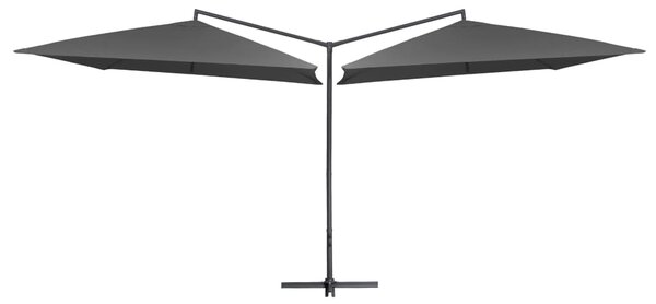 Double Parasol with Steel Pole 250x250 cm Anthracite