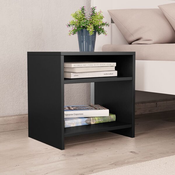 Bedside Cabinets 2 pcs Black 40x30x40 cm Engineered Wood