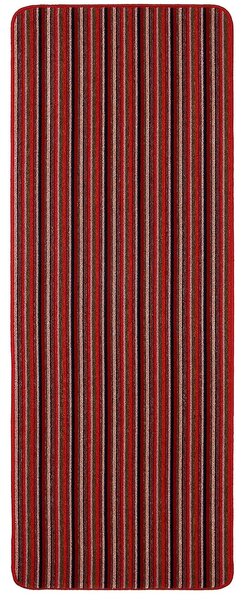 Java Washable Stripe Runner - Red - 67x240cm