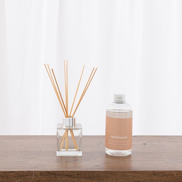 100ml Sandalwood Diffuser and 250ml Refill Clear