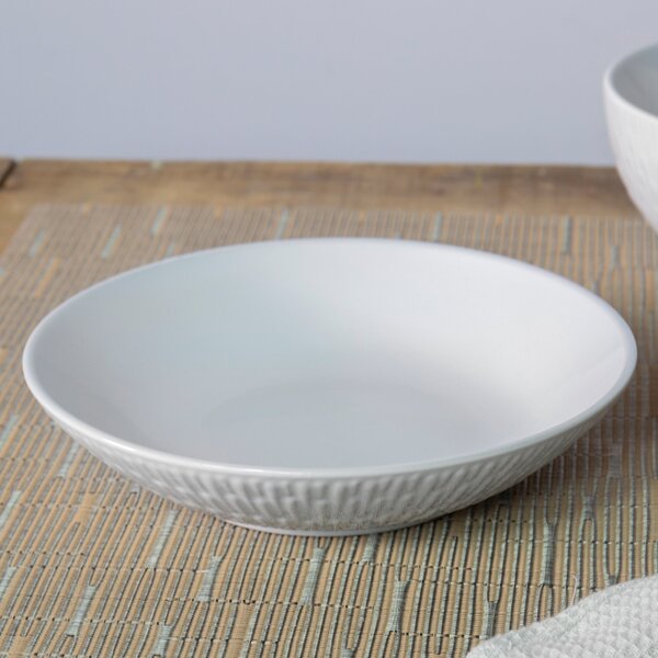 Zen White Stoneware Pasta Bowl White