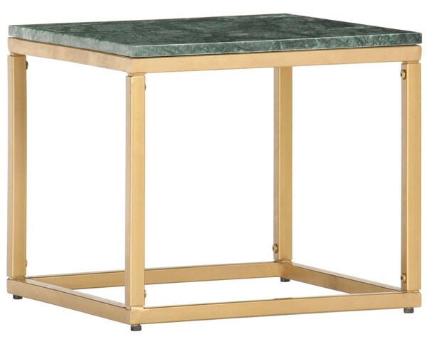 Coffee Table Green 40x40x35 cm Real Stone with Marble Texture