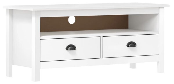 TV Cabinet Hill White 110x40x47 cm Solid Pine Wood