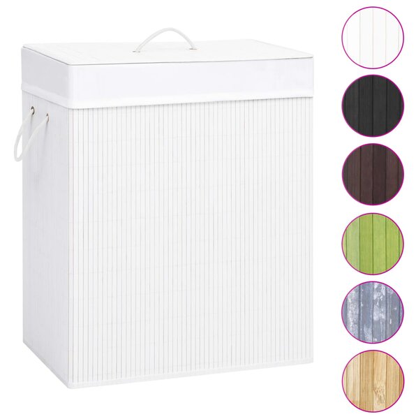 Bamboo Laundry Basket White 100 L