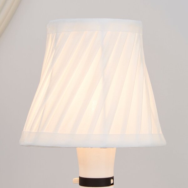 Twisted Pleat Candle Lamp Shade 14cm Ivory White