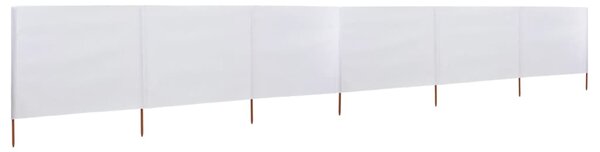 6-panel Wind Screen Fabric 800x120 cm Sand White