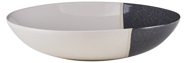 Elements Dipped Charcoal Stoneware Pasta Bowl Grey and Charcoal