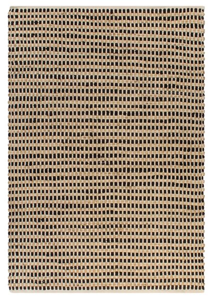 Hand-Woven Jute Area Rug Fabric 120x180 cm Natural and Black